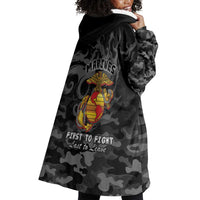 Montford Point Marines Wearable Blanket Hoodie First To Fight Last to Leave