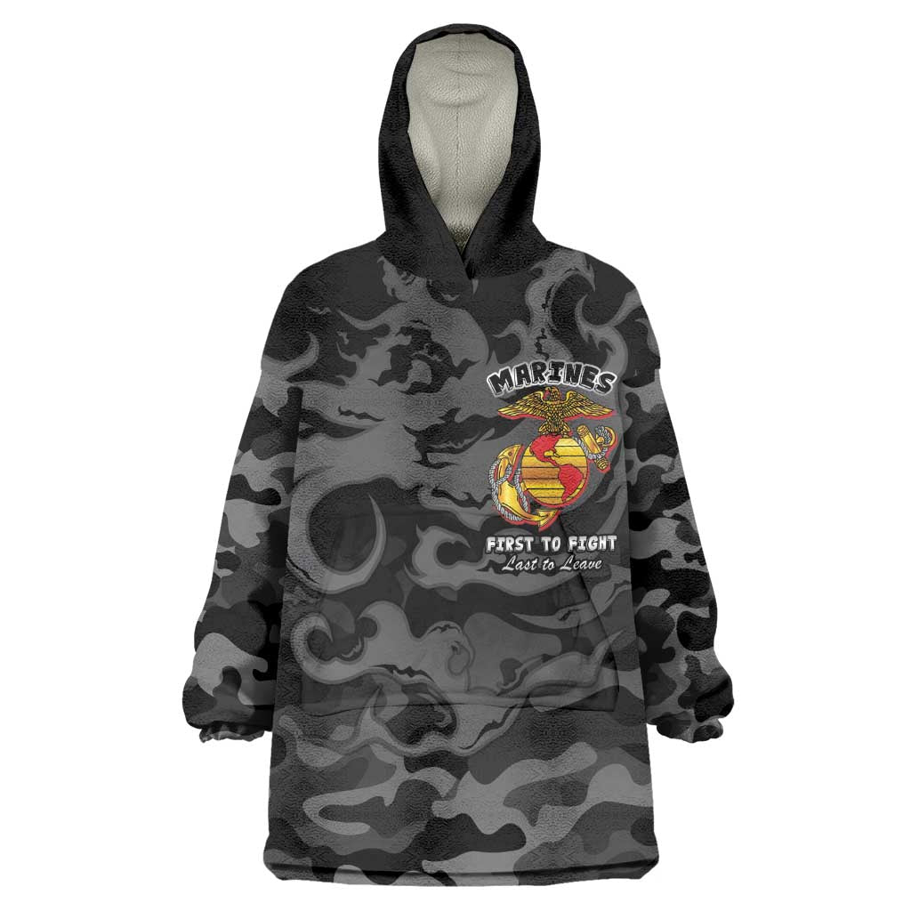 Montford Point Marines Wearable Blanket Hoodie First To Fight Last to Leave