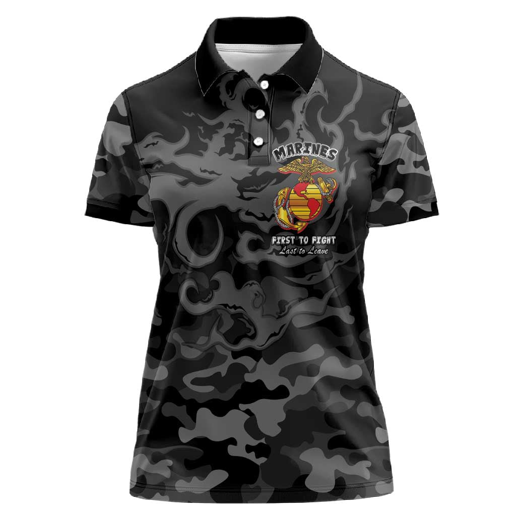 Montford Point Marines Women Polo Shirt First To Fight Last to Leave