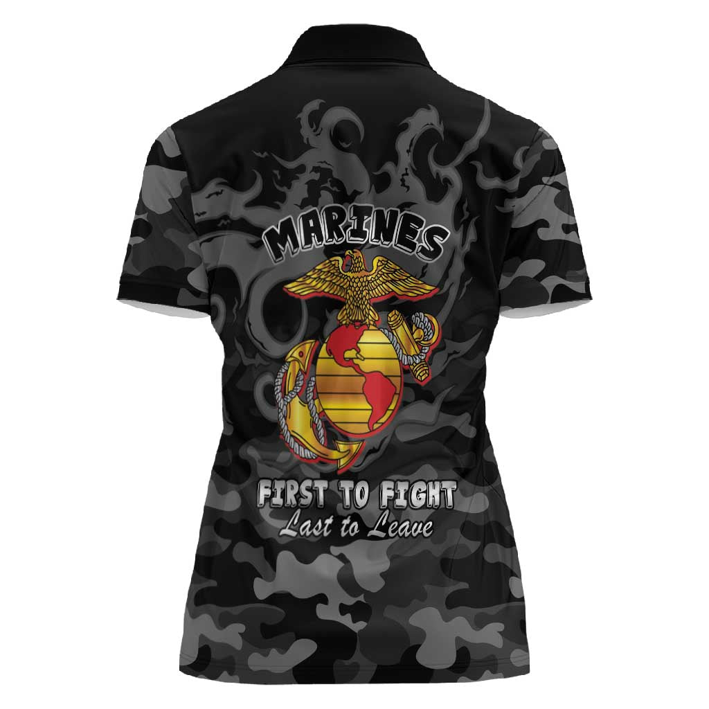 Montford Point Marines Women Polo Shirt First To Fight Last to Leave