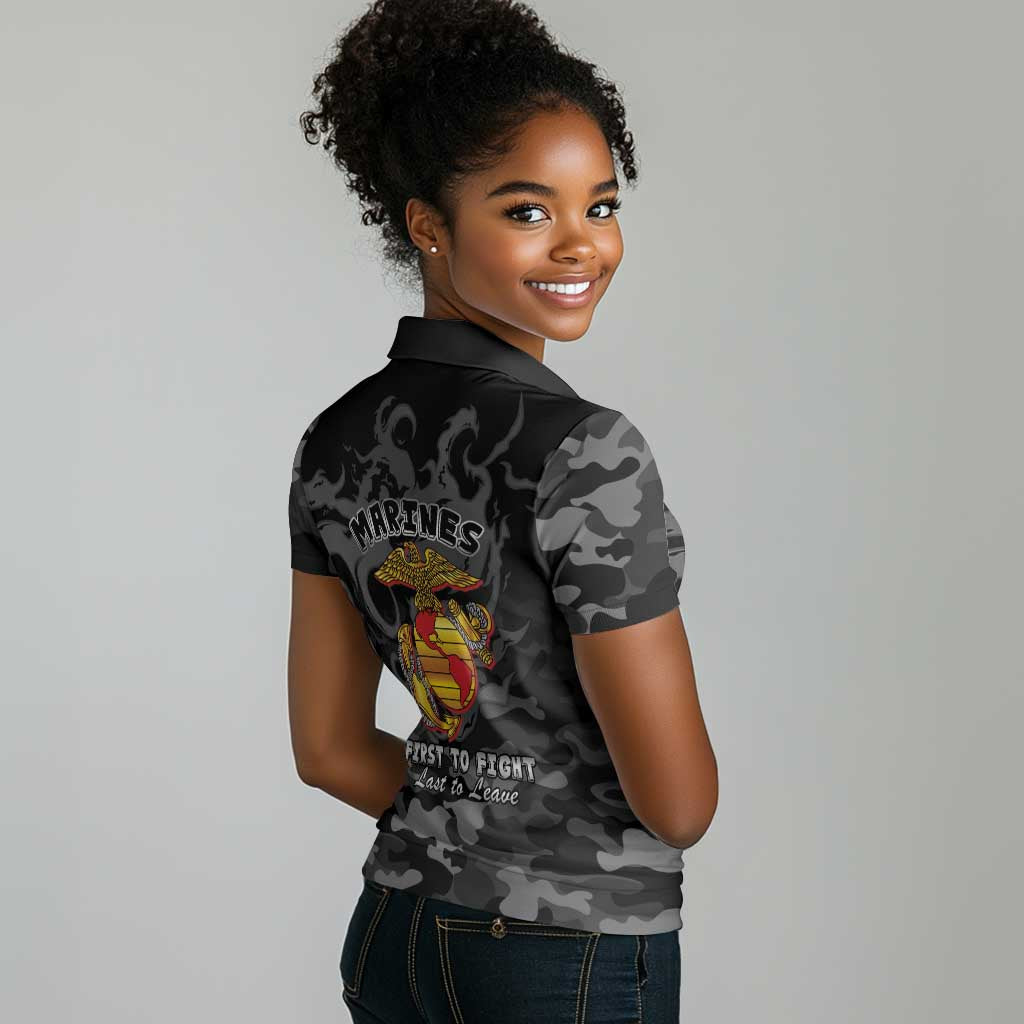 Montford Point Marines Women Polo Shirt First To Fight Last to Leave