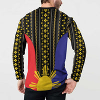 Afro Pinoy Blackapino Half Black Filipino Button Sweatshirt