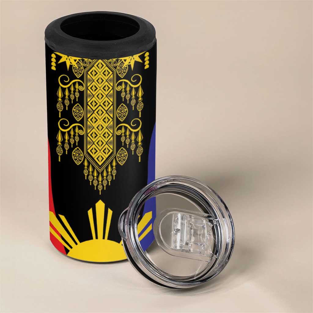Afro Pinoy Blackapino Half Black Filipino 4 in 1 Can Cooler Tumbler