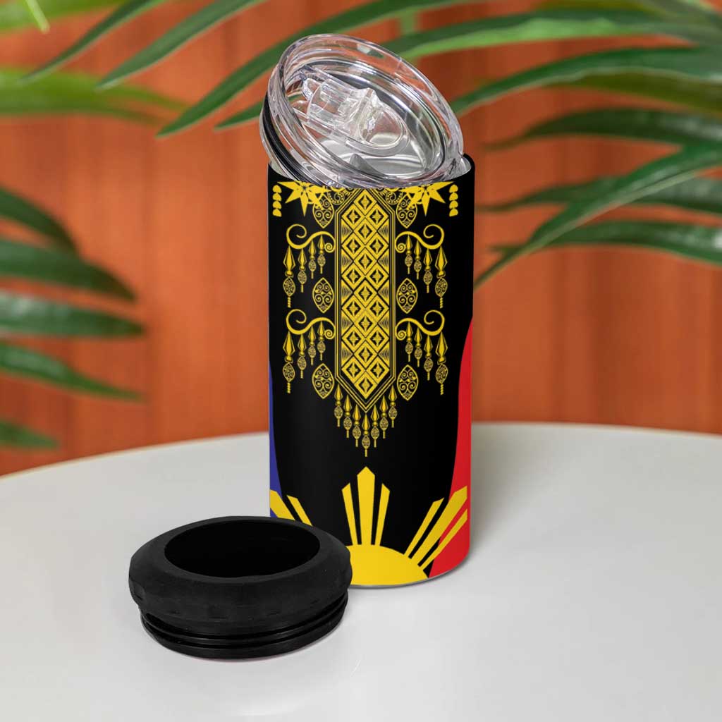 Afro Pinoy Blackapino Half Black Filipino 4 in 1 Can Cooler Tumbler
