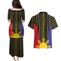 Afro Pinoy Blackapino Half Black Filipino Couples Matching Puletasi and Hawaiian Shirt