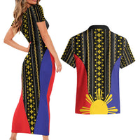 Afro Pinoy Blackapino Half Black Filipino Couples Matching Short Sleeve Bodycon Dress and Hawaiian Shirt