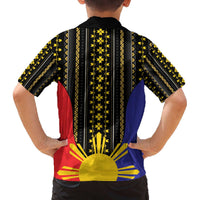 Afro Pinoy Blackapino Half Black Filipino Family Matching Off The Shoulder Long Sleeve Dress and Hawaiian Shirt