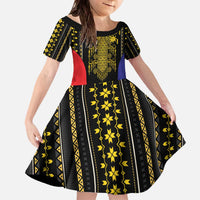 Afro Pinoy Blackapino Half Black Filipino Family Matching Off The Shoulder Long Sleeve Dress and Hawaiian Shirt