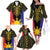 Afro Pinoy Blackapino Half Black Filipino Family Matching Off The Shoulder Long Sleeve Dress and Hawaiian Shirt