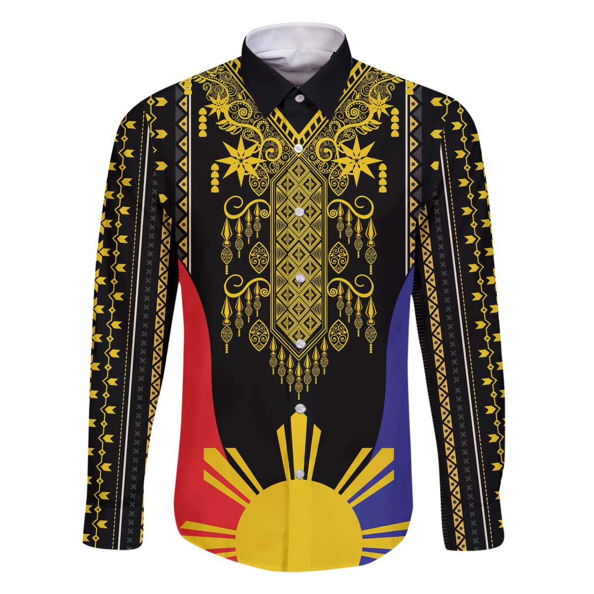 Afro Pinoy Blackapino Half Black Filipino Family Matching Off The Shoulder Long Sleeve Dress and Hawaiian Shirt