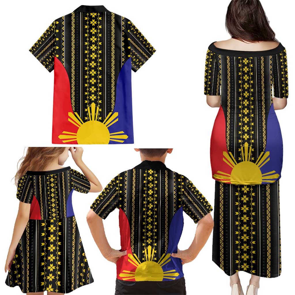 Afro Pinoy Blackapino Half Black Filipino Family Matching Puletasi and Hawaiian Shirt