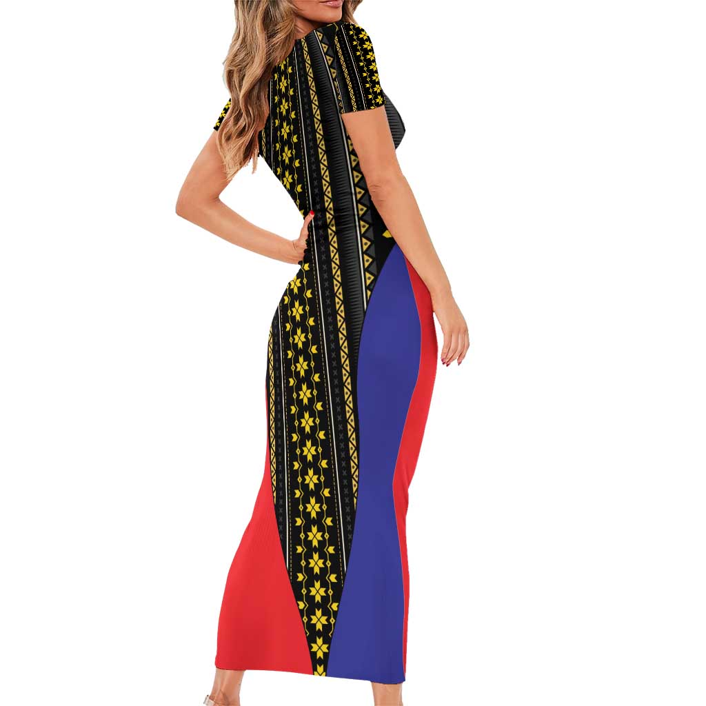 Afro Pinoy Blackapino Half Black Filipino Family Matching Short Sleeve Bodycon Dress and Hawaiian Shirt