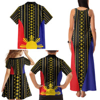 Afro Pinoy Blackapino Half Black Filipino Family Matching Tank Maxi Dress and Hawaiian Shirt