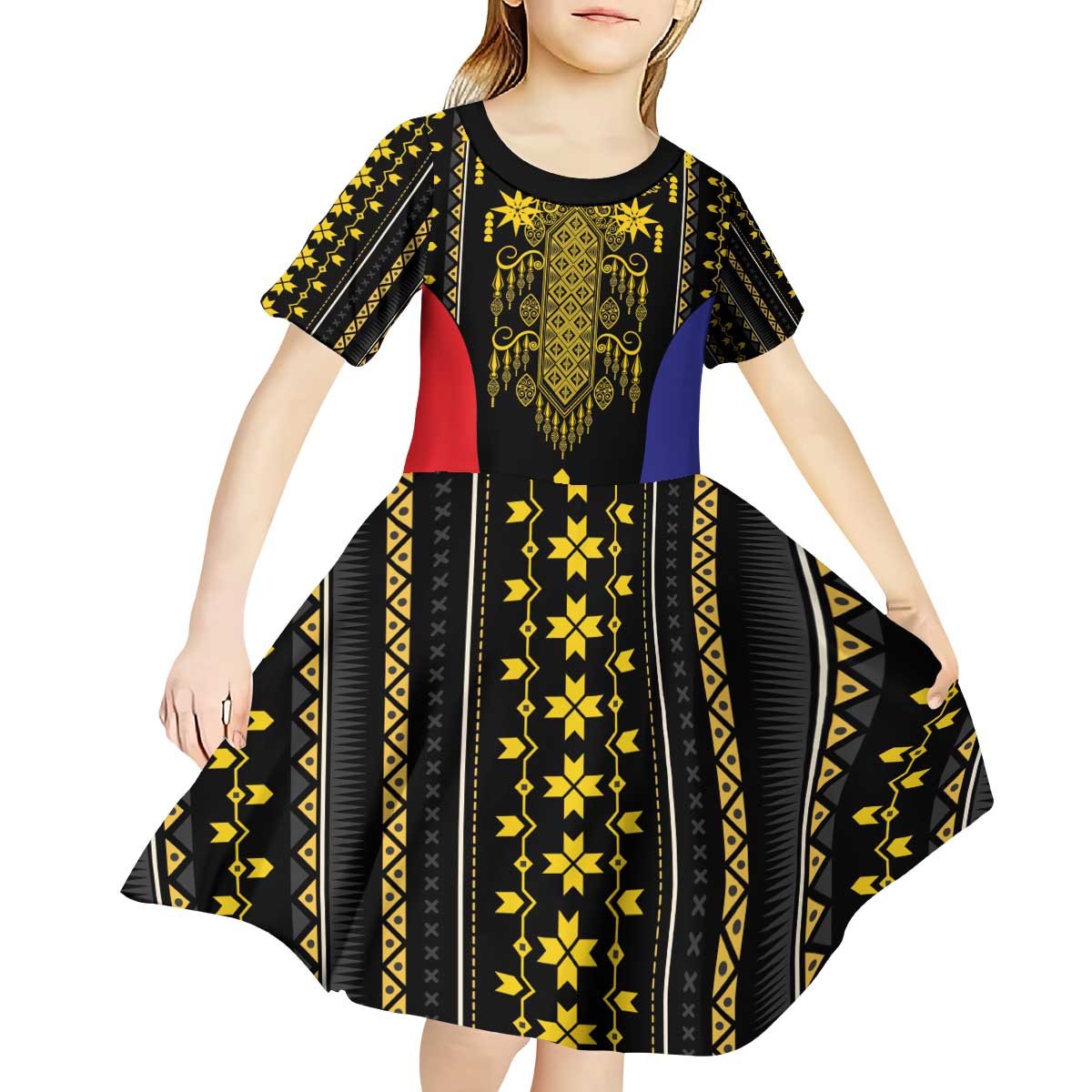 Afro Pinoy Blackapino Half Black Filipino Kid Short Sleeve Dress