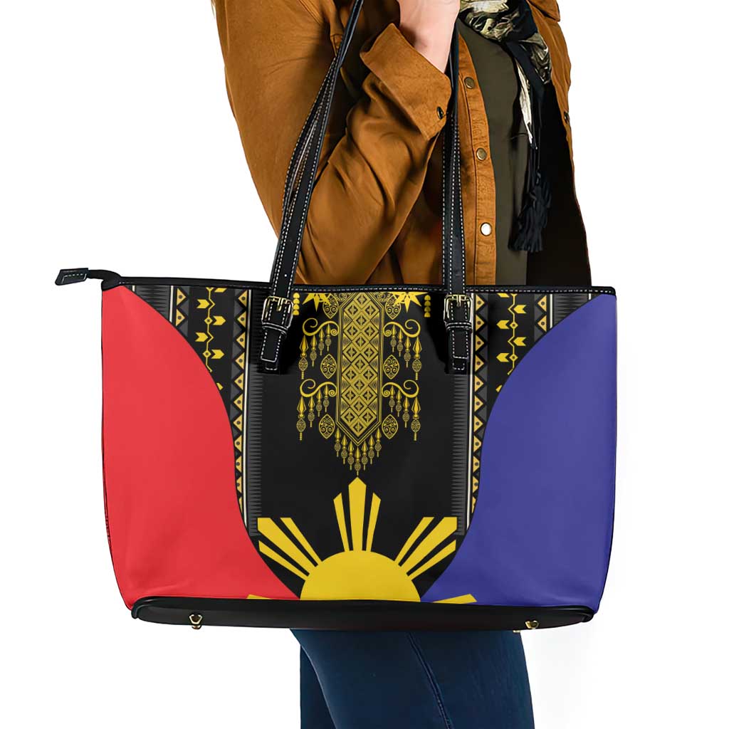 Afro Pinoy Blackapino Half Black Filipino Leather Tote Bag