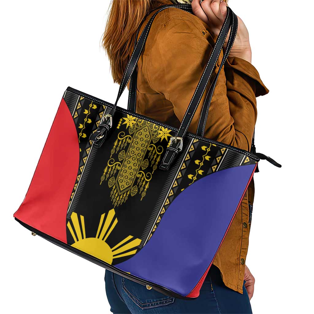 Afro Pinoy Blackapino Half Black Filipino Leather Tote Bag