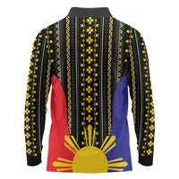 Afro Pinoy Blackapino Half Black Filipino Long Sleeve Polo Shirt