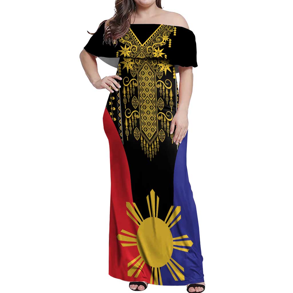 Afro Pinoy Blackapino Half Black Filipino Off Shoulder Maxi Dress
