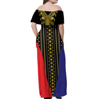 Afro Pinoy Blackapino Half Black Filipino Off Shoulder Maxi Dress