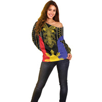 Afro Pinoy Blackapino Half Black Filipino Off Shoulder Sweater