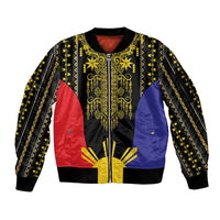 Afro Pinoy Blackapino Half Black Filipino Sleeve Zip Bomber Jacket