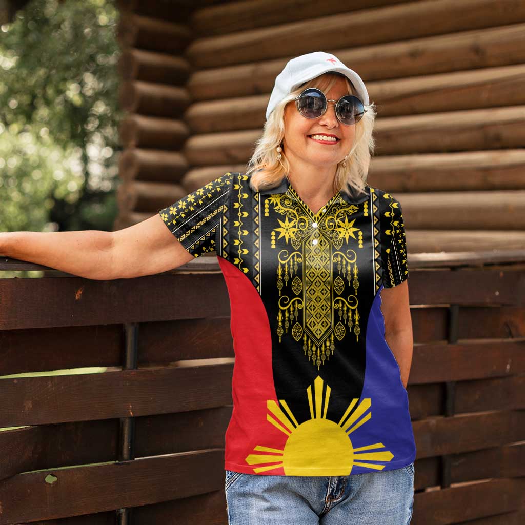 Afro Pinoy Blackapino Half Black Filipino Women Polo Shirt