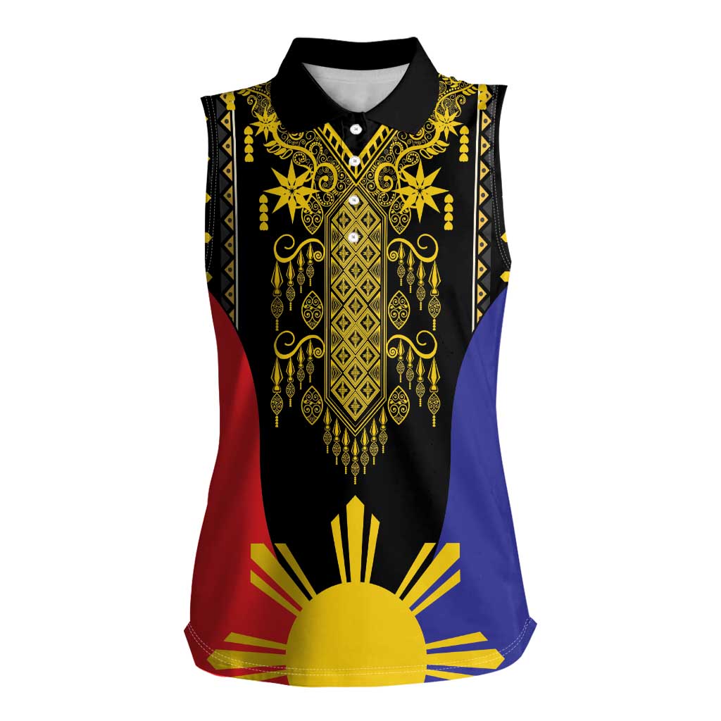 Afro Pinoy Blackapino Half Black Filipino Women Sleeveless Polo Shirt