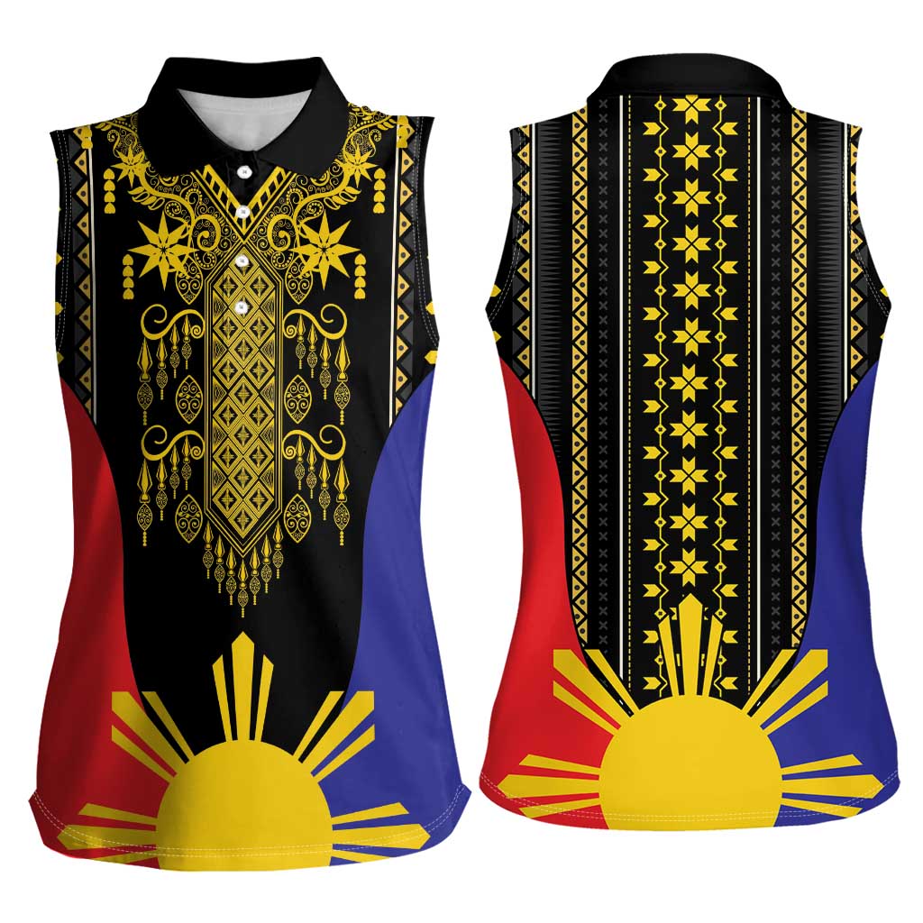 Afro Pinoy Blackapino Half Black Filipino Women Sleeveless Polo Shirt