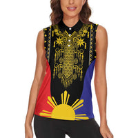 Afro Pinoy Blackapino Half Black Filipino Women Sleeveless Polo Shirt