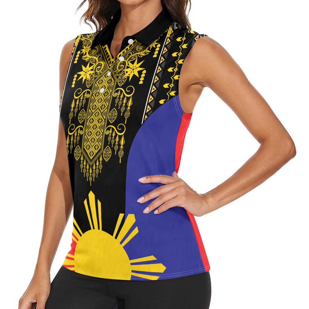 Afro Pinoy Blackapino Half Black Filipino Women Sleeveless Polo Shirt
