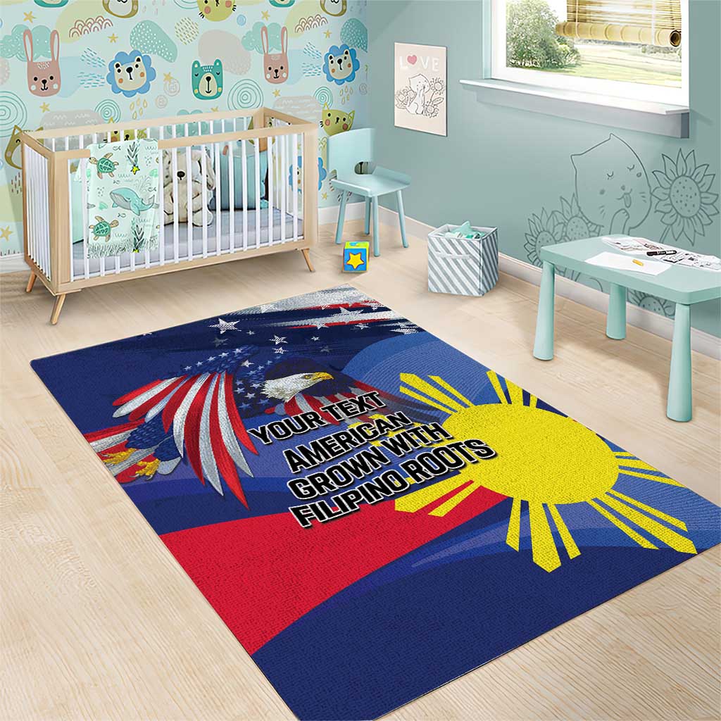 Personalized American Grown With Filipino Roots Area Rug