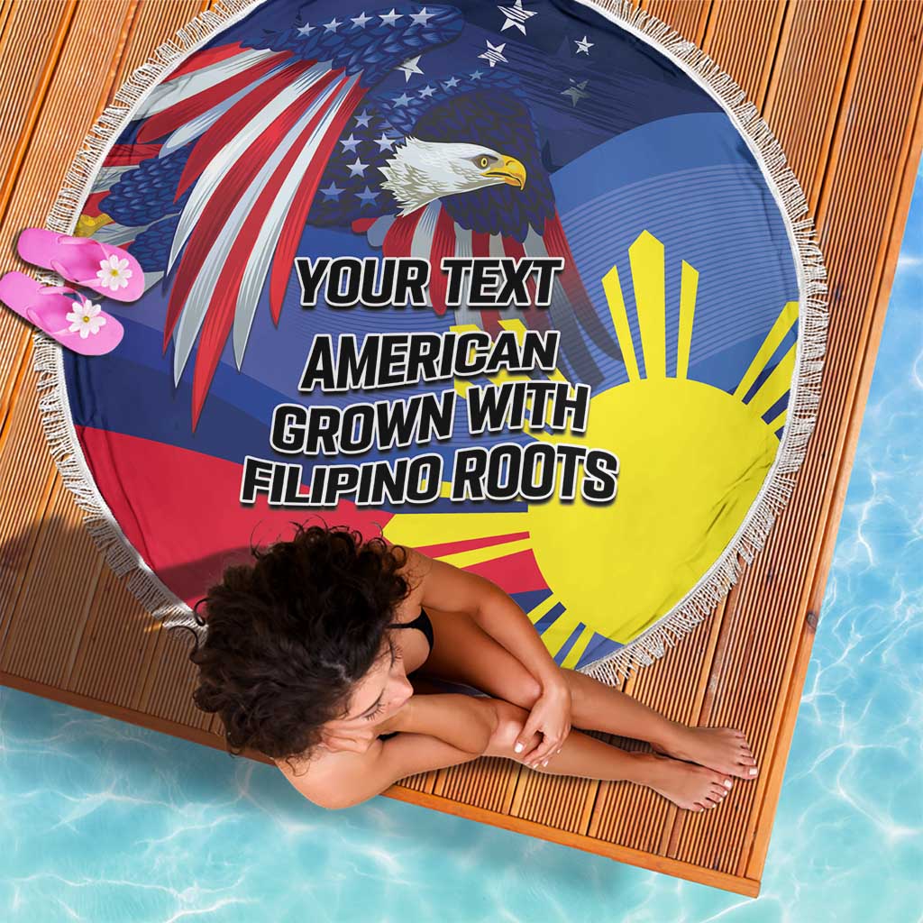 Personalized American Grown With Filipino Roots Beach Blanket