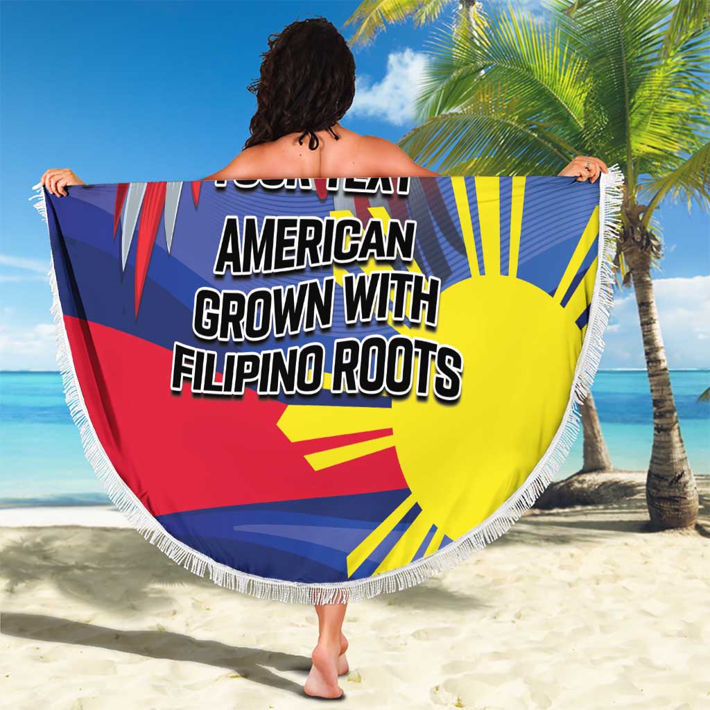 Personalized American Grown With Filipino Roots Beach Blanket