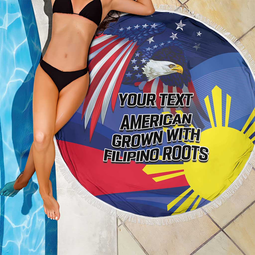 Personalized American Grown With Filipino Roots Beach Blanket