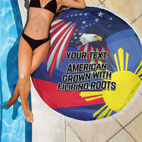 Personalized American Grown With Filipino Roots Beach Blanket