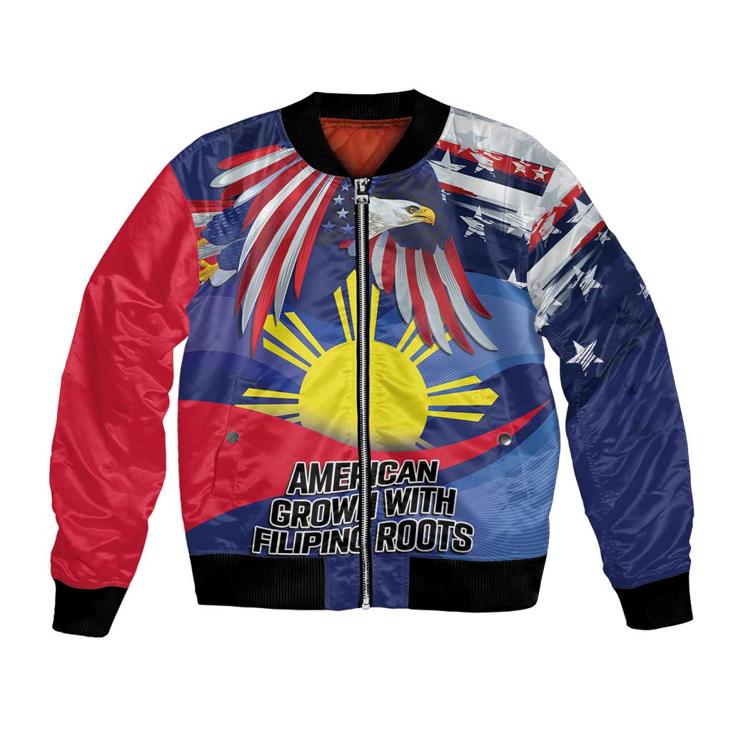 Personalized American Grown With Filipino Roots Bomber Jacket