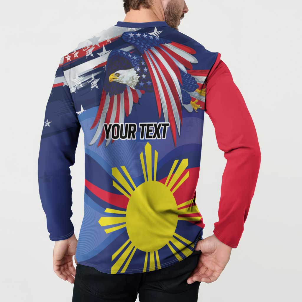 Personalized American Grown With Filipino Roots Button Sweatshirt