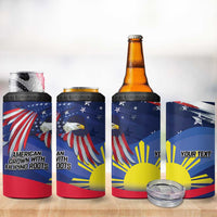 Personalized American Grown With Filipino Roots 4 in 1 Can Cooler Tumbler