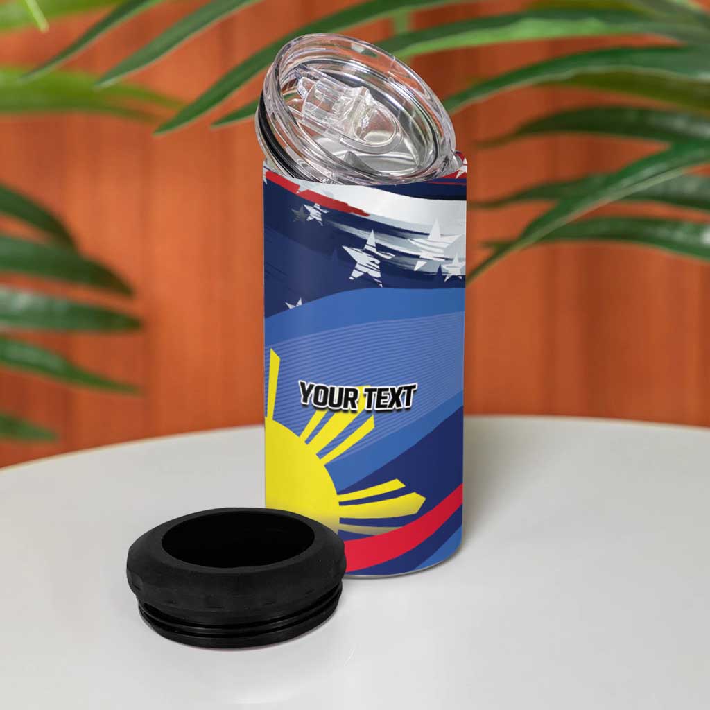 Personalized American Grown With Filipino Roots 4 in 1 Can Cooler Tumbler