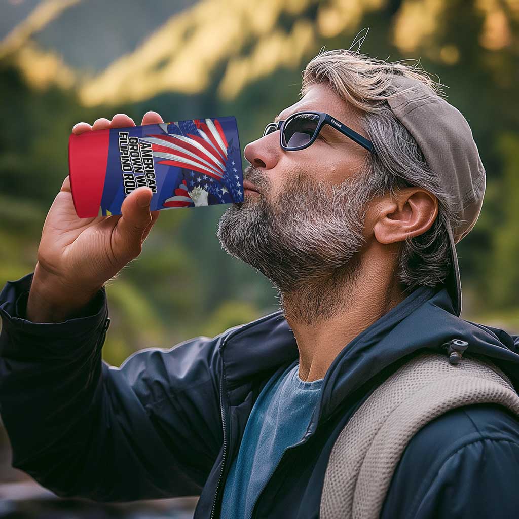 Personalized American Grown With Filipino Roots 4 in 1 Can Cooler Tumbler