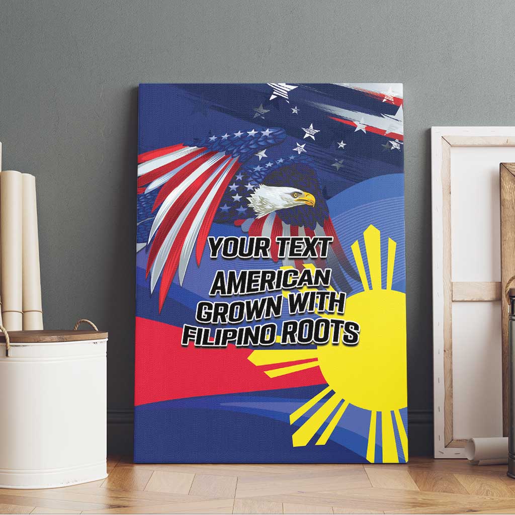 Personalized American Grown With Filipino Roots Canvas Wall Art