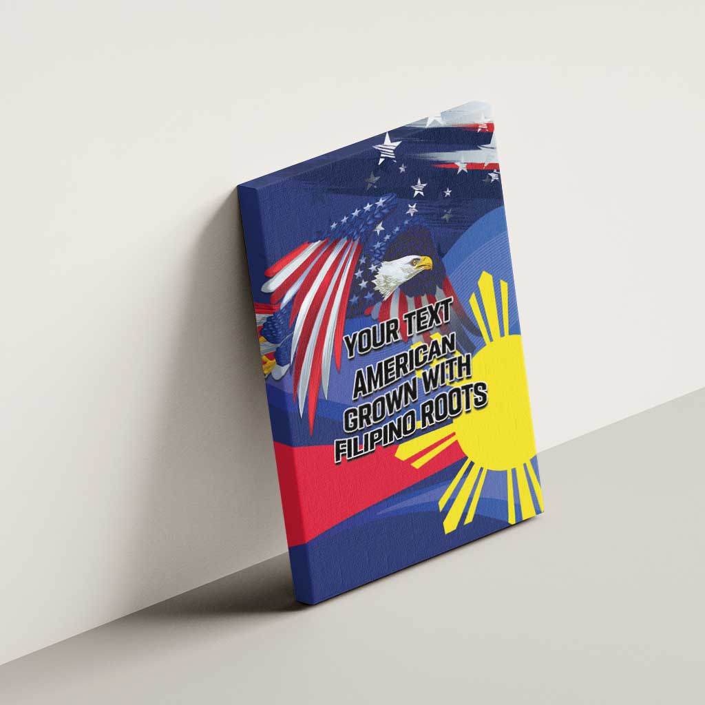 Personalized American Grown With Filipino Roots Canvas Wall Art
