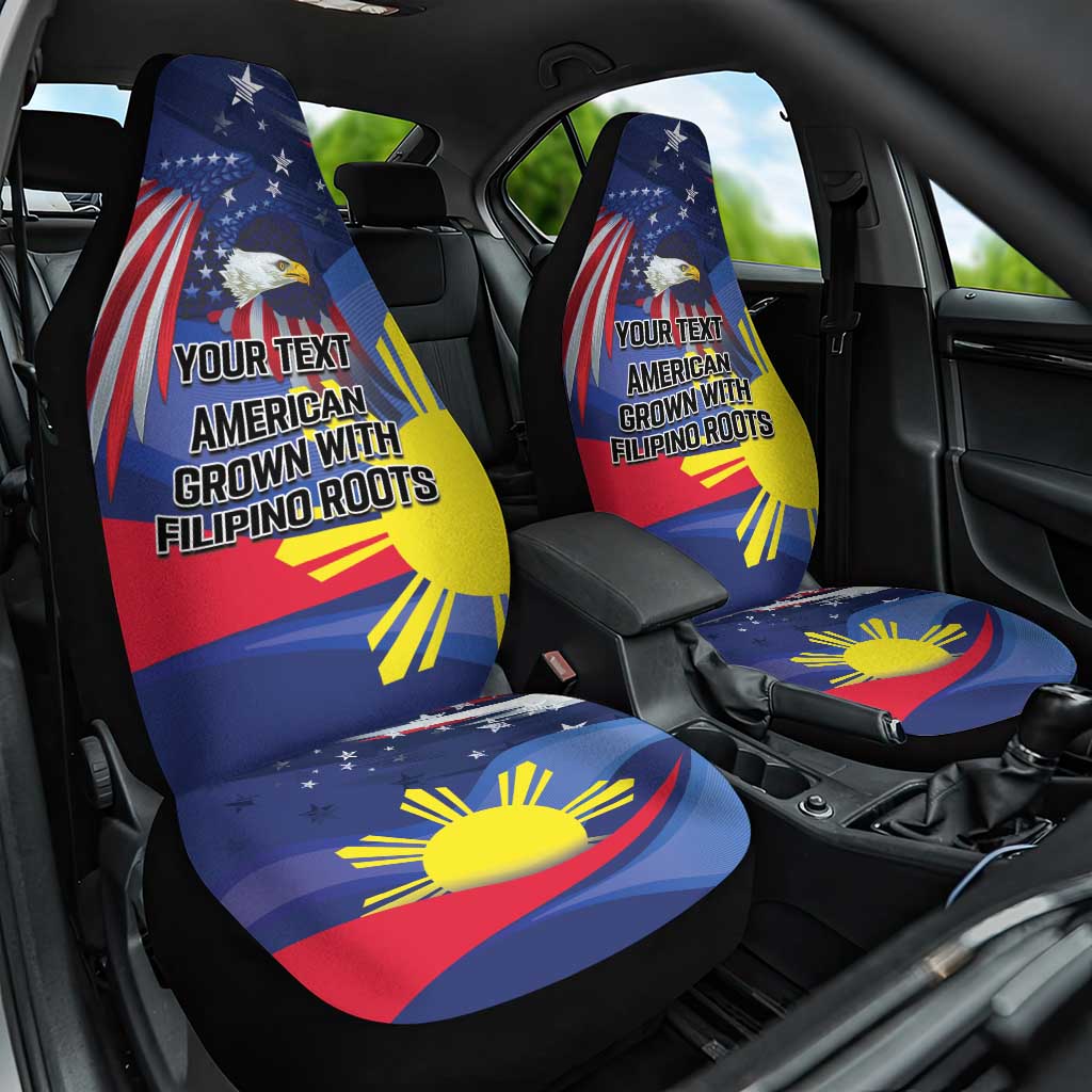 Personalized American Grown With Filipino Roots Car Seat Cover