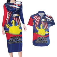 Personalized American Grown With Filipino Roots Couples Matching Long Sleeve Bodycon Dress and Hawaiian Shirt