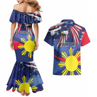 Personalized American Grown With Filipino Roots Couples Matching Mermaid Dress and Hawaiian Shirt