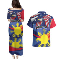 Personalized American Grown With Filipino Roots Couples Matching Puletasi and Hawaiian Shirt