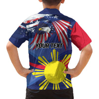 Personalized American Grown With Filipino Roots Family Matching Off The Shoulder Long Sleeve Dress and Hawaiian Shirt