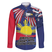 Personalized American Grown With Filipino Roots Family Matching Off The Shoulder Long Sleeve Dress and Hawaiian Shirt