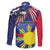 Personalized American Grown With Filipino Roots Family Matching Off The Shoulder Long Sleeve Dress and Hawaiian Shirt