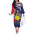 Personalized American Grown With Filipino Roots Family Matching Off The Shoulder Long Sleeve Dress and Hawaiian Shirt